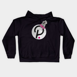 Polkadot to the Moon DOT Crypto Astronaut on Moon Kids Hoodie